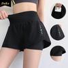 Женские летние легкие шорты для фитнеса - шорты для йоги с высокой талией, противоскользящие, длиной 3/4, со вшитой подкладкой
