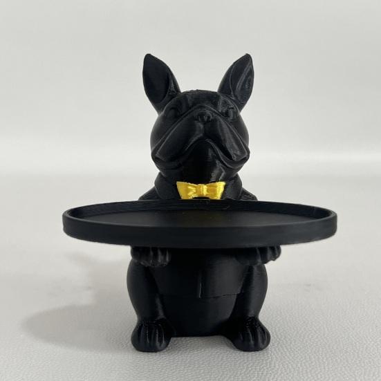 French Bulldog Statue Tray Organizer for Keys Candy Jewelry Earrings Modern Art Dining Table