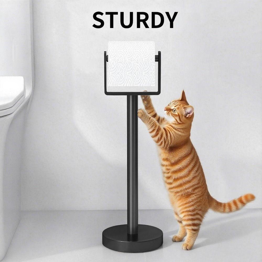 Heavy Base Bathroom Tissue Holder Stainless Steel Free Standing Tissue Dispenser Bathroom