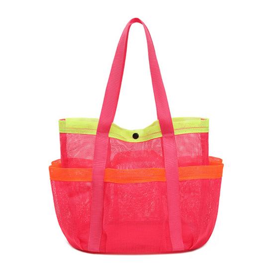 Mesh Beach Bag Mesh Shower Storage Bag Large Capacity Tote Beach Bag Toiletries Towels