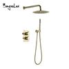 Bursh Gold термостатический смеситель для душа набор система для ванной комнаты с Rain ручной настенный смеситель класса люкс со скрытым переключателем