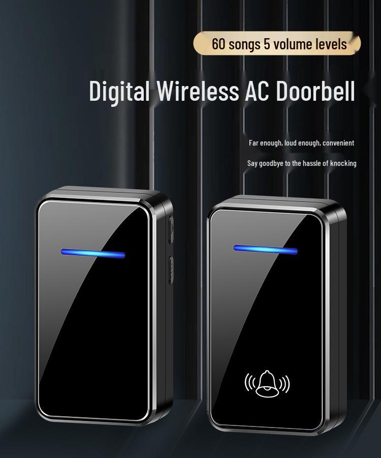 Wireless Doorbell with Digital Music for Smart Homes – Remote Control & Elderly Caller, European Standard, Dual Function.