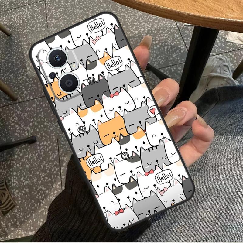 Забавные милые кошки Чехол для OPPO Reno 8T 2Z 4Z 5Z 10 4 5 6 7 8 Lite OPPO Find X2 X3 Neo X6 Pro X5 Lite Case