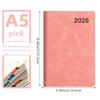 Professional 2026 Planner Book 360 Pages PU Academic Daily Organizer Colored Monthly Mark A5 Self-Discipline Calendar Planner