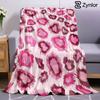 Pink Watercolor Leopard Lightweight Microfiber Soft Christmas Fleece Blanket Warm Cozy Throw for Sofa Office Travel All Season