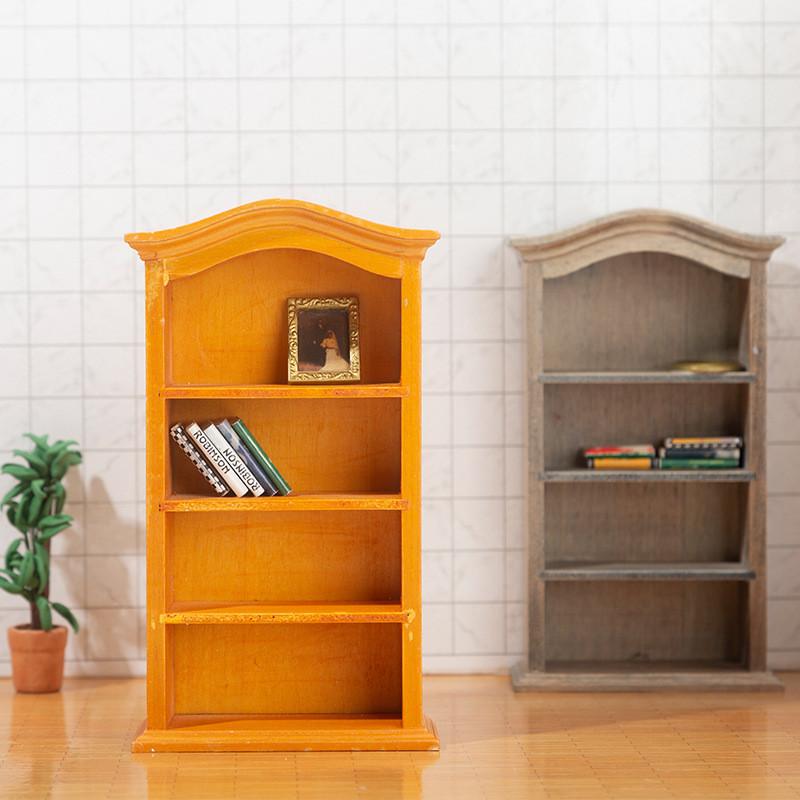 Миниатюрный книжный шкаф для кукольного домика с деревянным декором для коллекционеров