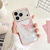 Английский Розовый Бабочка Яблоко 17 ProMax Противоударный iPhone 16/15 Прозрачный Защитный Чехол
