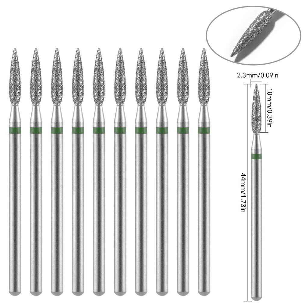 10 шт., алмазные фрезы, набор сверл для ногтей, аксессуары для маникюра, педикюра, электрическая машина, кисточка для ногтей, инструменты для заусенцев