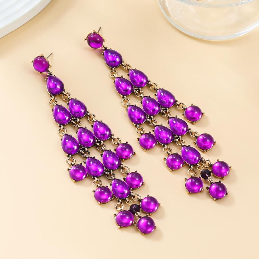 Pinkdudu Женские серьги-кисточки в стиле бохо, многослойные серьги-капли из смолы PD2176