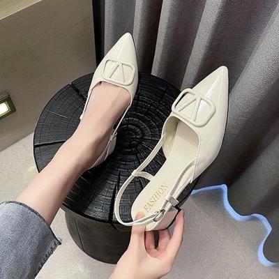 Niche заостренные высокие каблуки 2024 корейская версия нового однословного пояса универсальная юбка модная обувь сумка голова толстый каблук нескользящая обувь