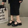 Весенние новые брендовые женские тапочки, модные плиссированные туфли с круглым носком, слипоны, туфли-мюли с круглым носком, сандалии для улицы
