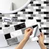 3D Плитка-наклейка с мраморным узором, снимаемая, Декор для стен дома, Обои отклеивающиеся