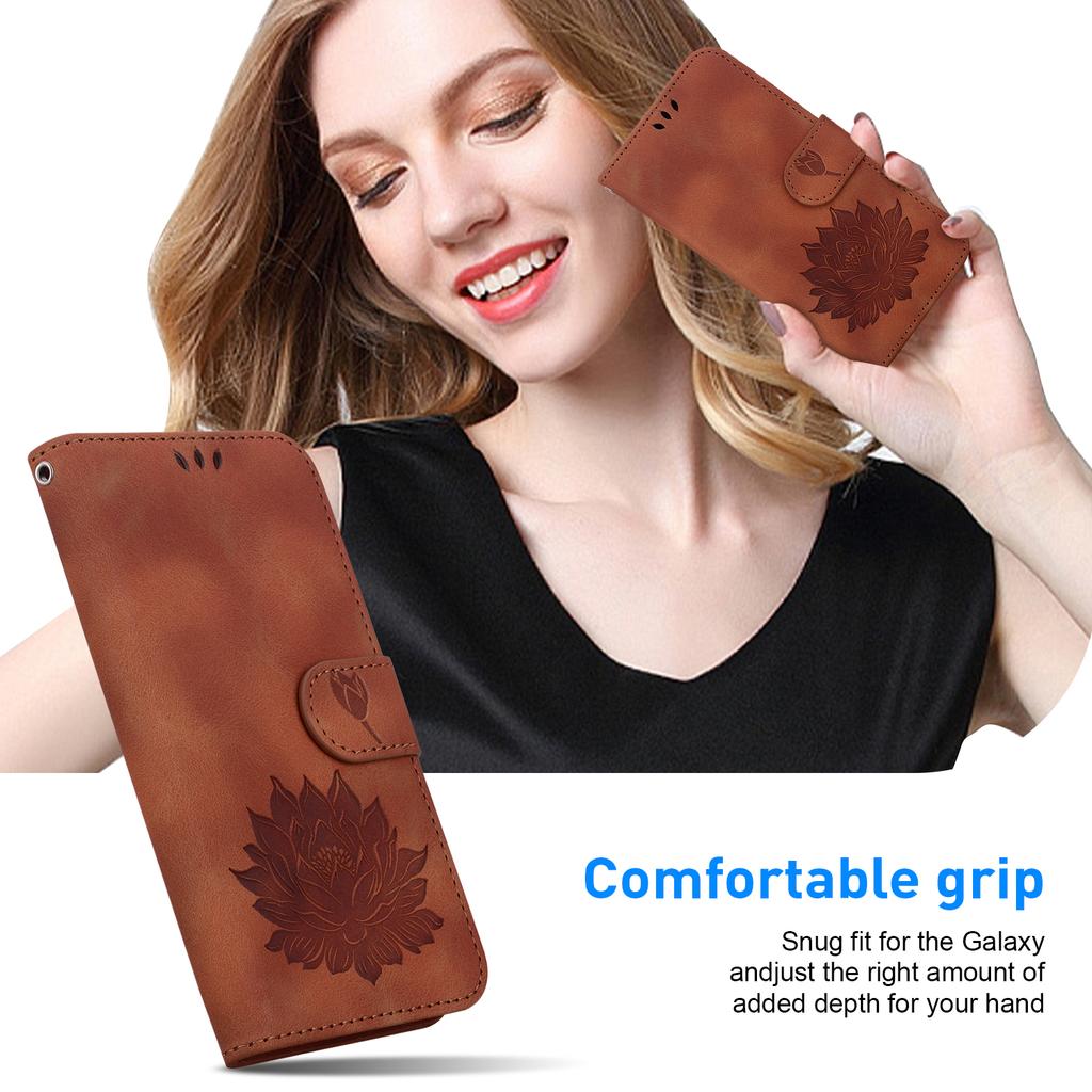 For Oppo Reno12 5G (Global) Wallet Case Lotus Imprint Leather Stand Phone Cover