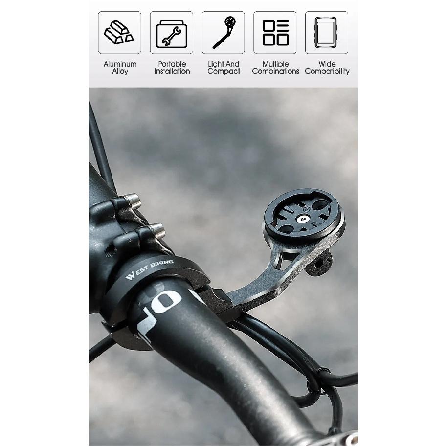 WEST BIKING Bicycle Computer Holder Multifunctional Extension Bracket Adjustable Camera Stand Gamin Bryton Bracket Gopro Mount