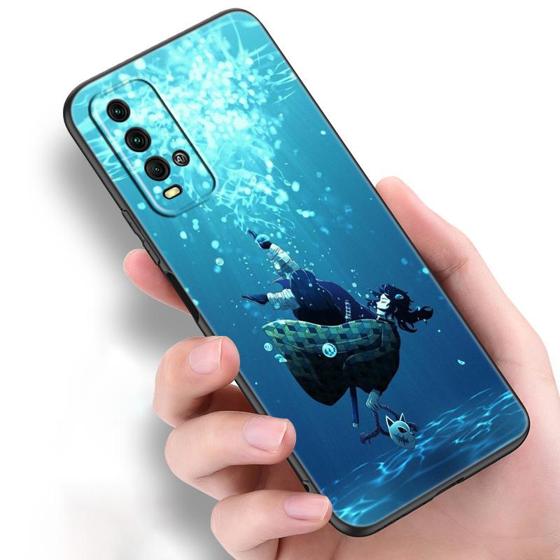 Силиконовый чехол для телефона с аниме Demon Slayer tanjiro для Xiaomi Redmi Note 11 10 9 8 Pro 11T 10T 10S 9S 8T 9 9A 9C 9T черный мягкий чехол