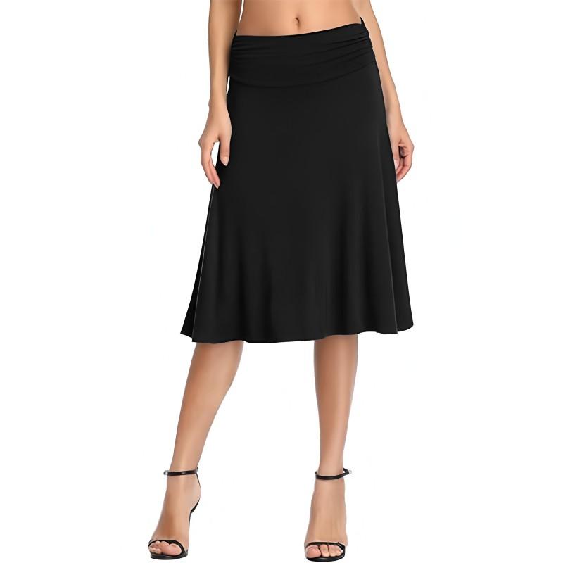 2025 Ruffled Casual Midi Skirt Women Teen Girls Pleated A-Line Daily Commute Dating