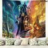 ffvii Game Wall Tapestry Aesthetic Wall Hanging Printed Fabric Blanket Decorative Tapestries for Bedroom Living Room Home Decor