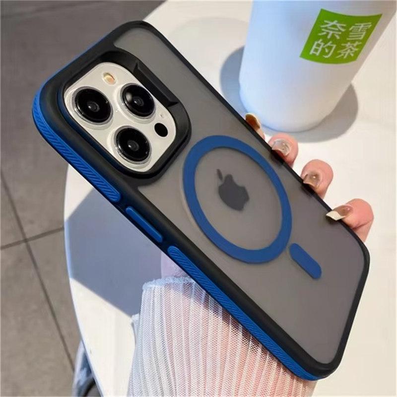 Роскошная рамка цветной матовый полупрозрачный магнитный чехол для Magsafe для iPhone 16 15 14 13 12 11 Pro Max Plus беспроводной зарядный чехол