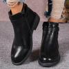 Women Boots Spring and Autumn Concise Zip Ankle Boots Women Square Heel Solid Warm Modern Boots Outdoor Fashion Shoes for Women