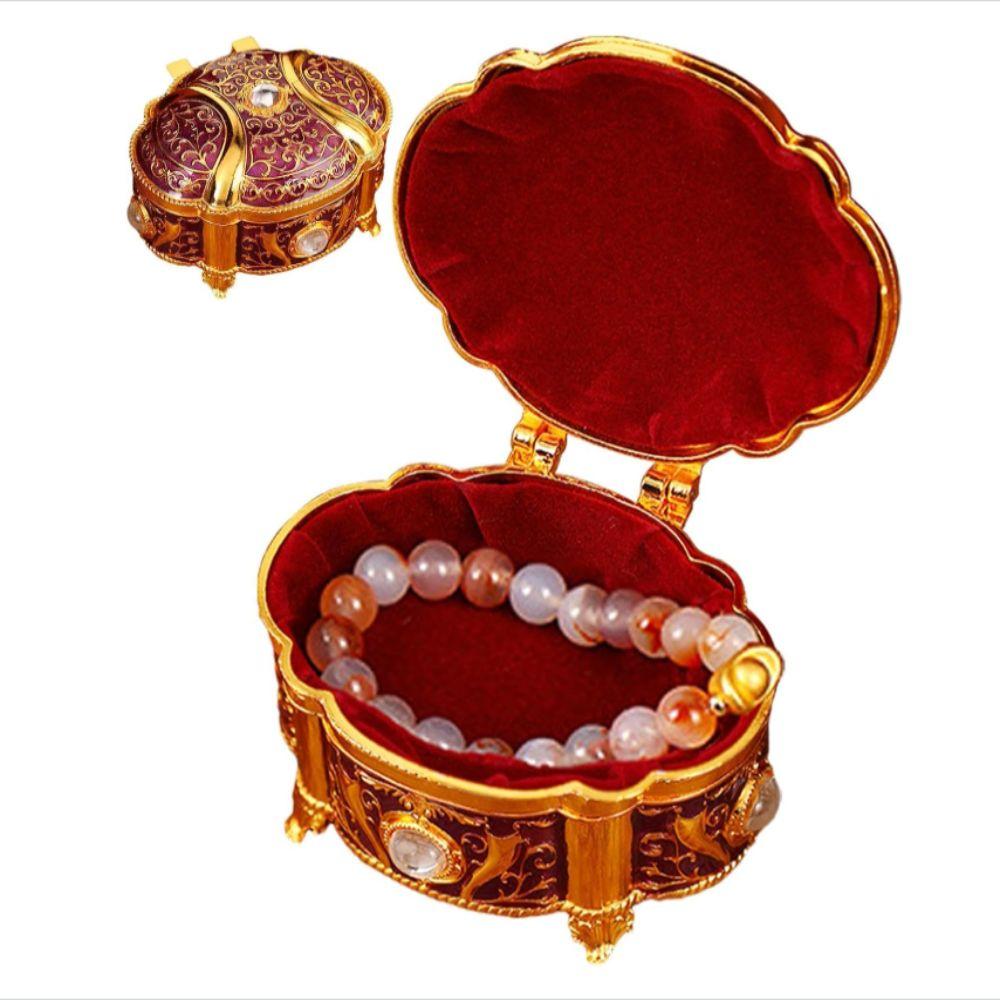 Oval Shape Jewelry Organizer Relief Design Jewelry Storage Case Jewelry Box Jewelry Storage