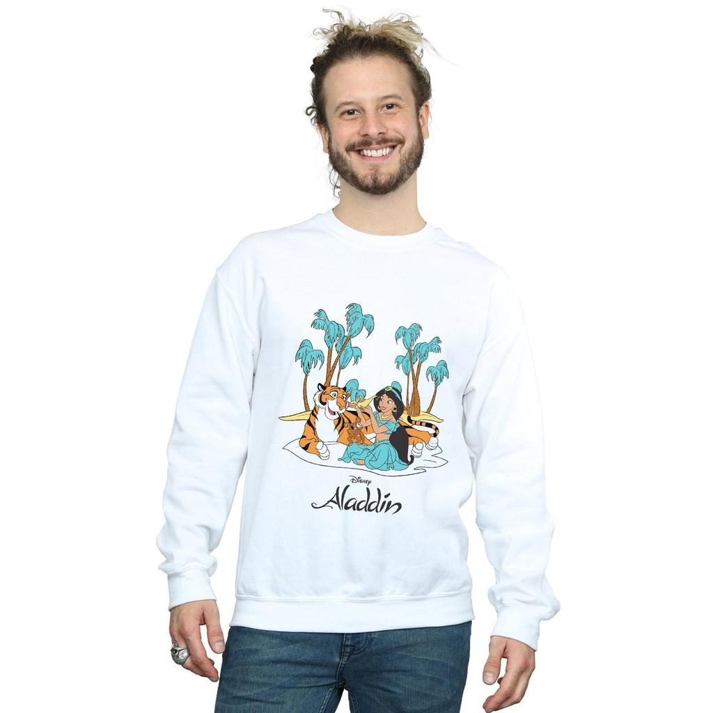 Disney Mens Aladdin Jasmine Abu Rajah Beach Sweatshirt