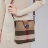 Genuine Leather Plaid Bucket Bag New Summer Versatile Niche High-end Single Shoulder Crossbody Bag for Women