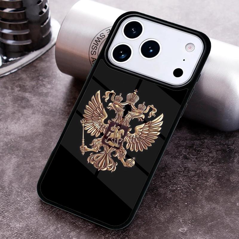 Russia Coat of Arms soft Phone Case for iPhone 17 16 15 Pro Max Air 14 13 12 11 Plus Shockproof Capa Cover