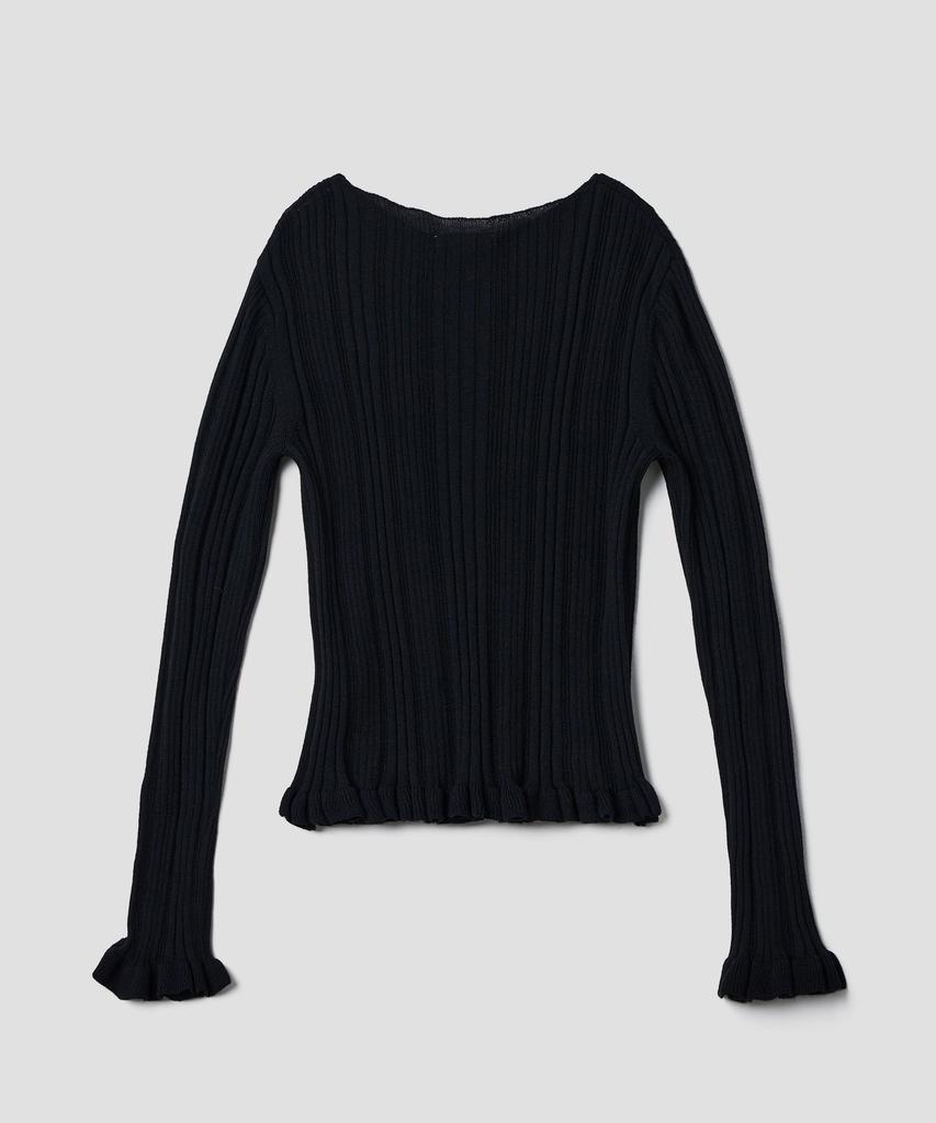 TTUDEMENT Boatneck Rib Knit_Black