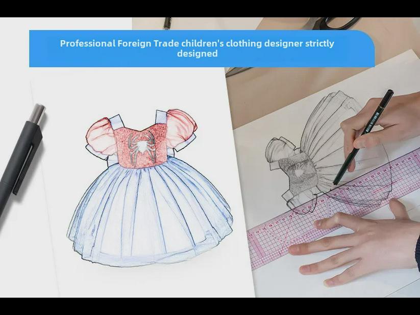 Платье для косплея с черным пайетками и рукавами-фонариками принцессы-паука