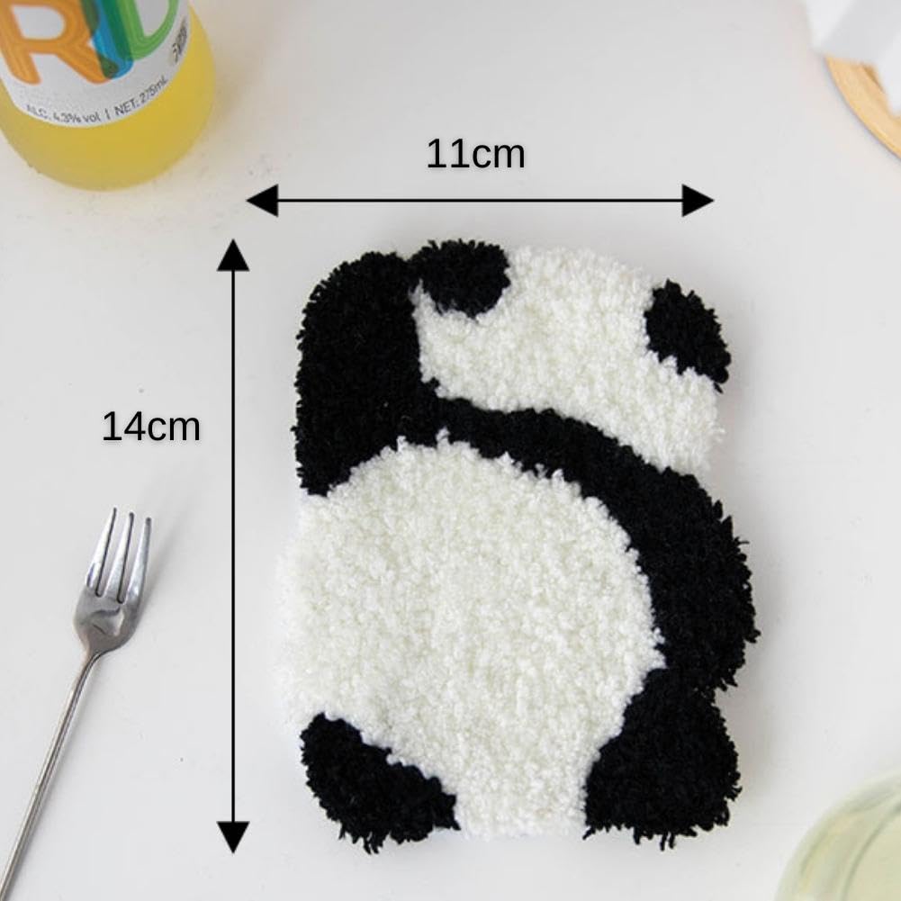 Punch Needle Kit Embroidery Set with Japanese Panda Needle Free Stitching Instructions, Coaster, Punch, (Panda 1)