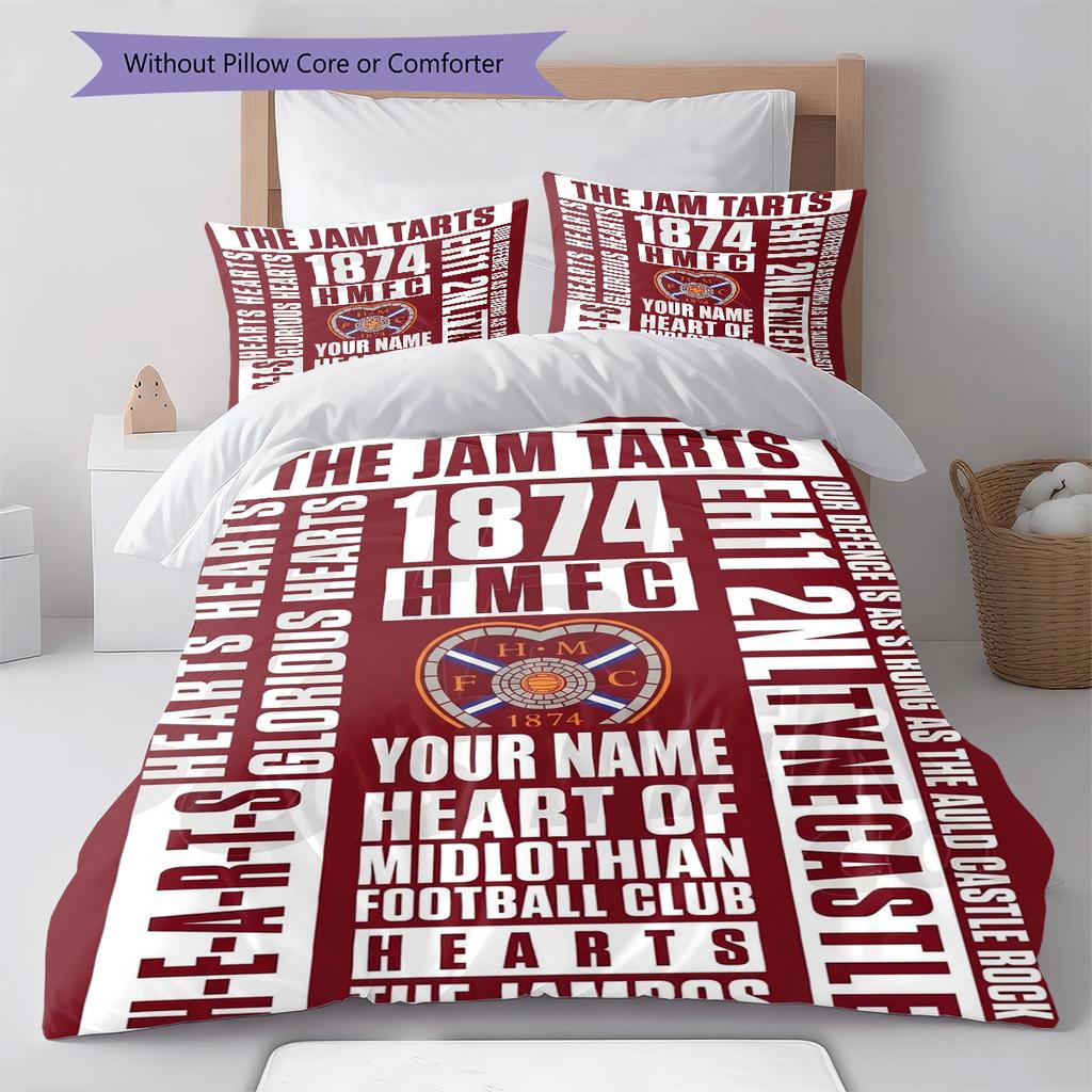 Heart Hmfc Custom Name Pattern Bedding Quilt Set Quilt Cover Pillowcase Home Birthday Gift(1 * duvet cover + 2 * pillowcase, without core)