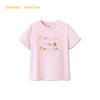 Balabala children's short sleeved t-shirt for girls 2026 new summer clothes, big children's pure cotton moisture absorbing quick drying top, stylish