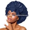 Эластичная атласная шапочка для сна и душа с широкими полями для женщин – однотонная, большой размер