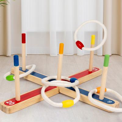 Деревянный набор колец - Игровой набор для группы, соревновательная игра на счет для двух человек, развитие координации рук и глаз у детей, соревновательная игра