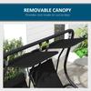 Two-Seat Garden Swing Chair, with Protective Canopy - Black