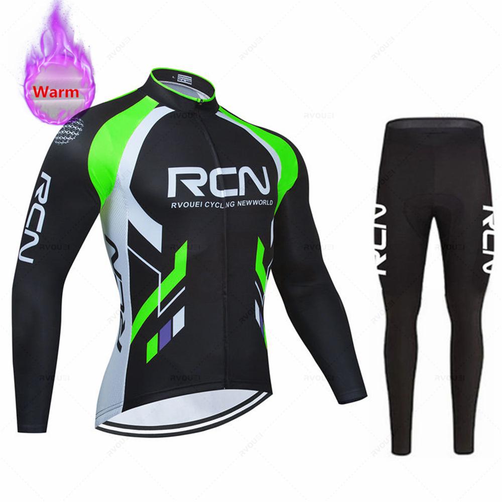 Rcn Winter Warm Thermal Fleece Set Велосипедная одежда Мужская велосипедная майка Спортивная езда MTB Велосипедная одежда Maillot Ciclismo Hombre