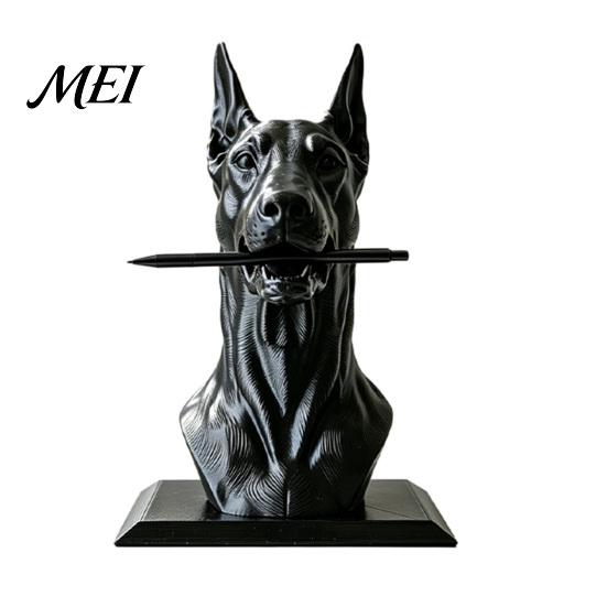 Doberman Dog Gift Shape Pen Holder, Creative Plastic Stationery Organizer, Pencil Cup 3D Print Office Desktop Decoration, for Workstation Holder