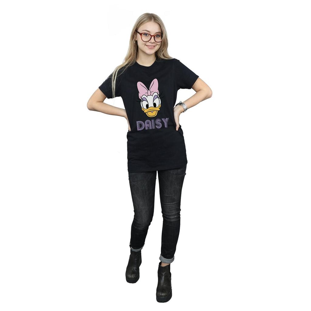 Disney Womens/Ladies Daisy Duck Face Cotton Boyfriend T-Shirt