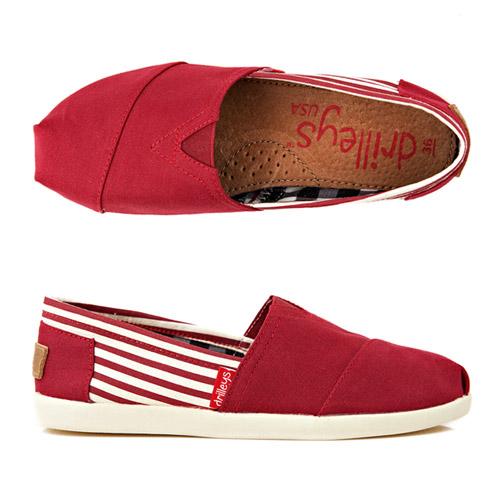 Женские слипоны Drilleys Merlot Red Two Tone