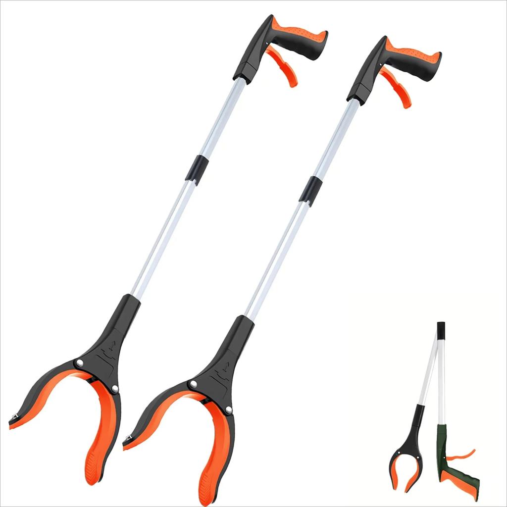 Премиальный 1-упаковка 34 дюйма Extra Long Grabber Reacher с 360° вращающейся челюстью, магнитом, складной, для подбора предметов, средство для помощи в передвижении, инструмент для дотягивания