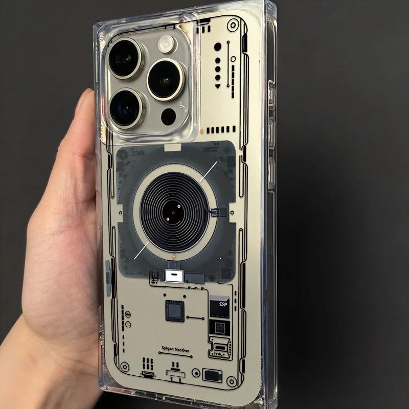 Усовершенствованная сенсорная плата для чехла телефона iPhone 16 Pro Max 15 Pro 14 Plus 11 блок из ледяного кристалла 13 личность 12 мягкий