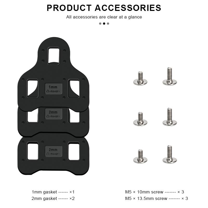 Road Bike Lock Pedal Shims SH20 SPD-SL Bicycle Shoe Self Lock Adjustable For KEO 1/2mm Cycling Lock Pedal Cleat Gasket Adapter