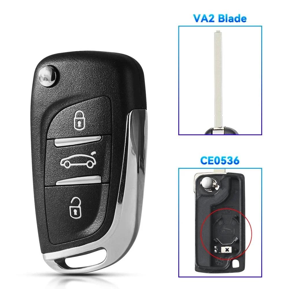 KEYYOU НОВЫЙ Для Peugeot 107 207 307 407 306 308 408 508 3008 4008 Partner CE0523 CE0536 Модифицированный Флип-пульт Брелок для ключа автомобиля