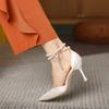 Women Stiletto Pumps Fashion Design Black White Casual Wedding Party Pearl Butterfly Strap High Heels Ladies Sexy Shoes