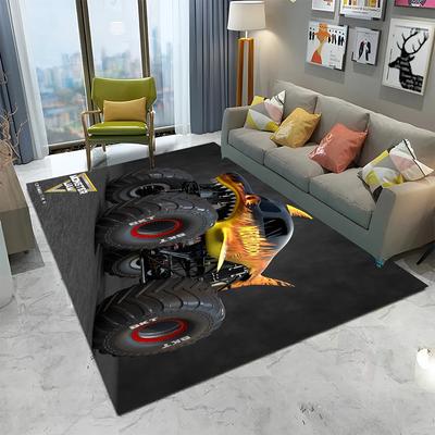 3D Monster Jam Мультяшный ковер-ковер с монстр-траком для дома, гостиной, спальни, дивана, придверный коврик, декор, детский ковер, нескользящий коврик для пола