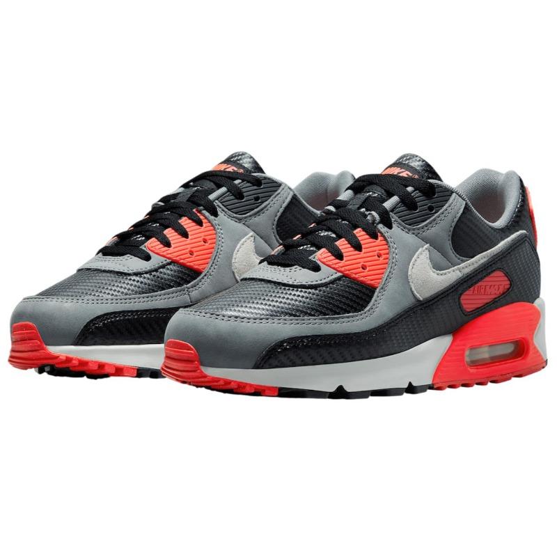 Nike Мужские повседневные беговые кроссовки Air Max 90 Premium с низким верхом Черно-серые с красным HM9432-001
