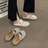 Flat Bottom Mesh Yarn Half Drag Female Ins Internet Celebrity Hollow Breathable Sandals 2025 Summer New Models with Skirt Bag Head Slippers