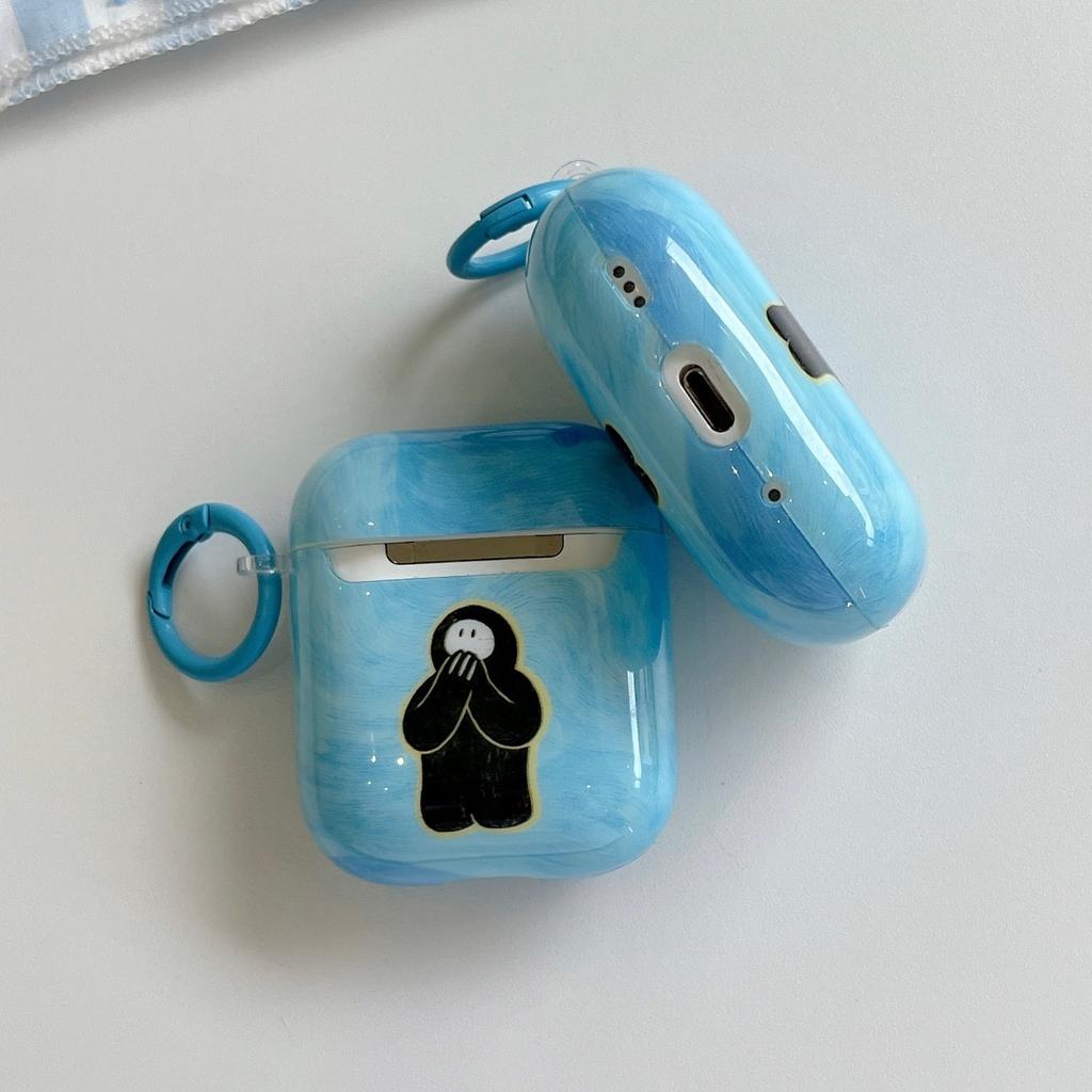 Blue bottom faceless male AirPods 1 protective case apple 1/1 generation AirPods pro1 earphone case cute
