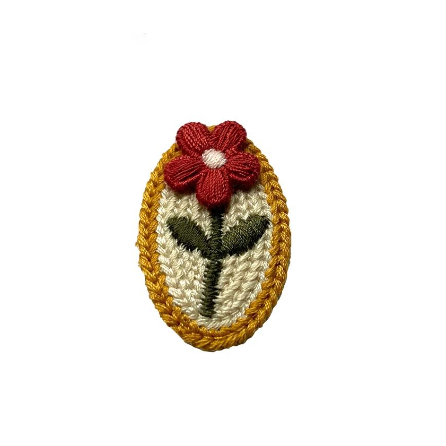 10Pcs Yellow Red Cute Mini Embroidery Small Flowers Patches Applique Clothing Hairpin Headdress Accessories