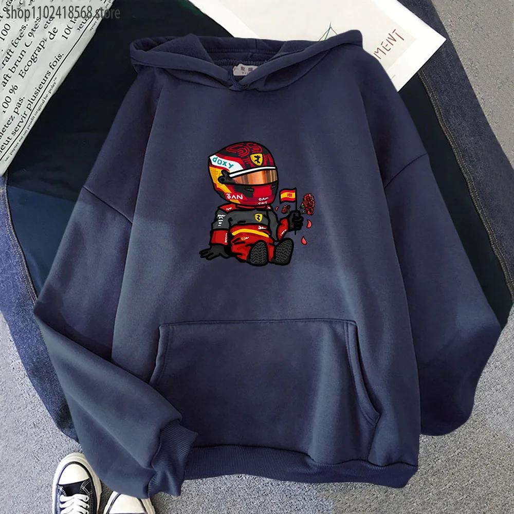 Sainz Mini F1 толстовки для мужчин игры мультфильм графический кофты с длинным рукавом Y2k одежда мужская одежда Harajuku уличная женская